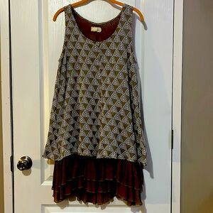 a’reve tan vintage mini dress